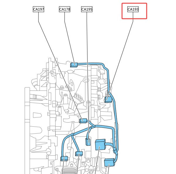 2023年吉利帝豪 变速箱输出油压位置传感器位置