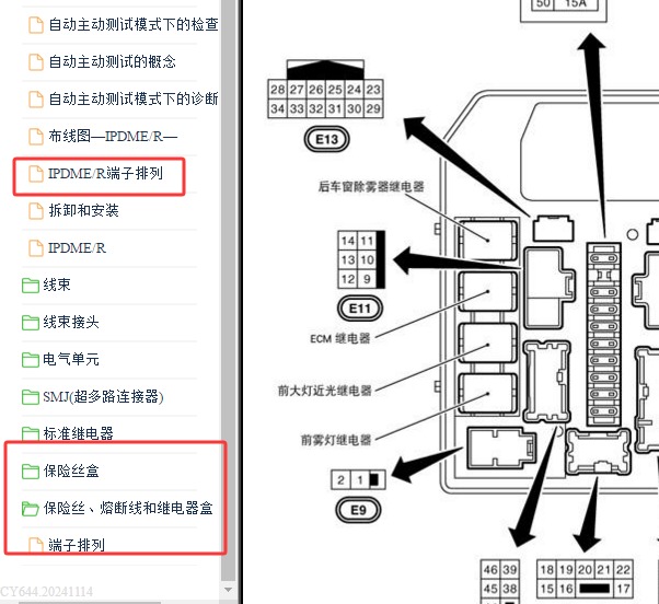 2006年日产轩逸保险丝继电器位置
