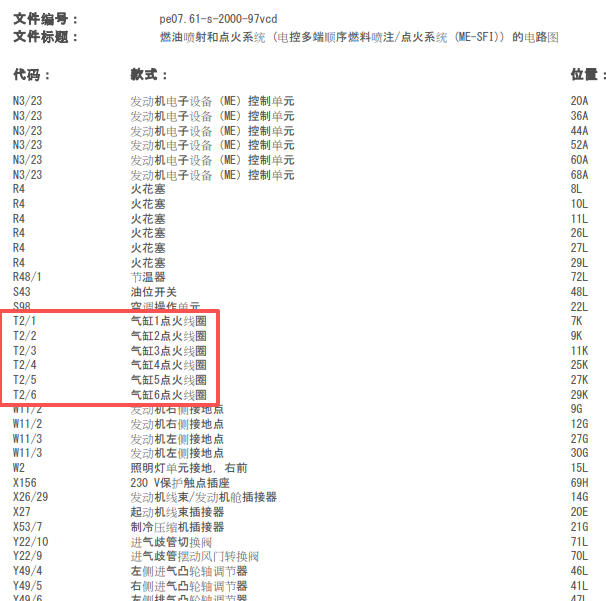 2013年奔驰唯雅诺发动机点火线圈电路图