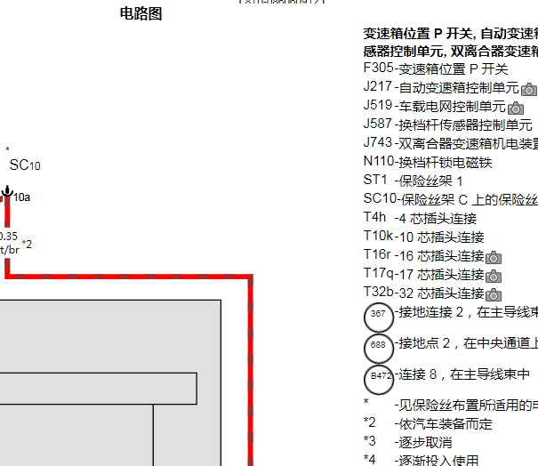 2012年奥迪S5 变速箱电路图资料