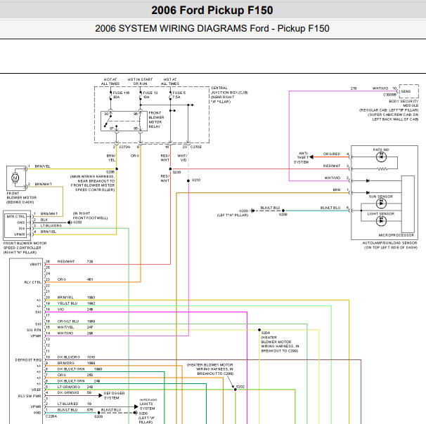 2006年福特F150空调电路图