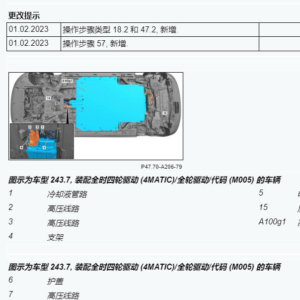 2023年奔驰EQA 300高压电池维修手册