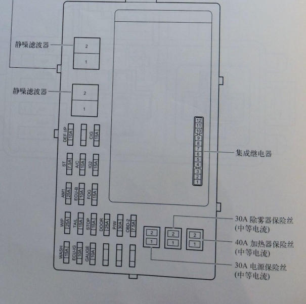 2012年丰田花冠保险继电器资料.