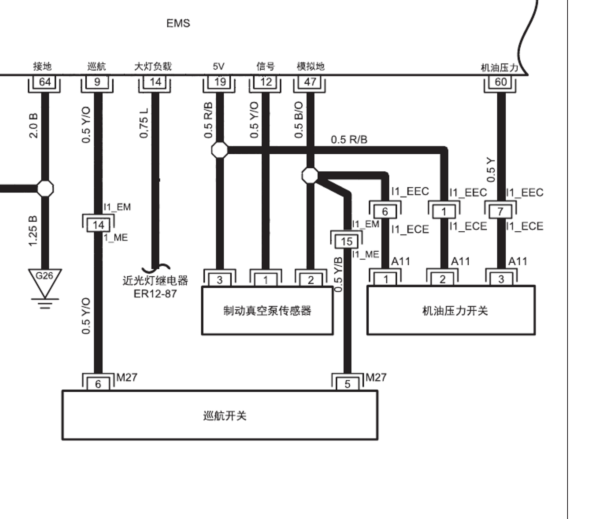 2017年江淮瑞风M3定速巡航电路图