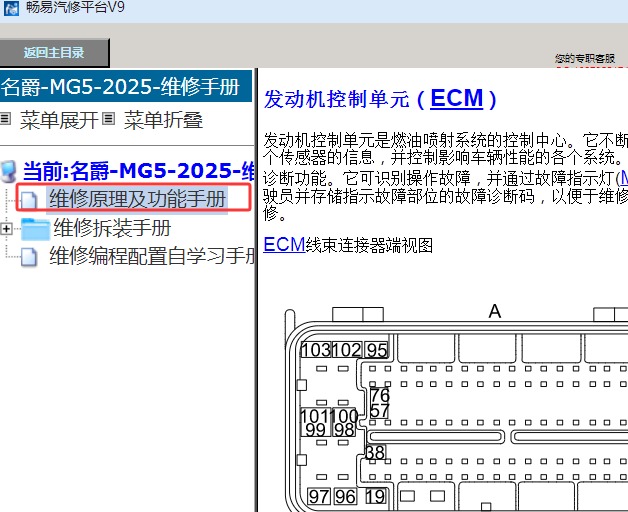 2025年上汽名爵MG5发动机针脚资料