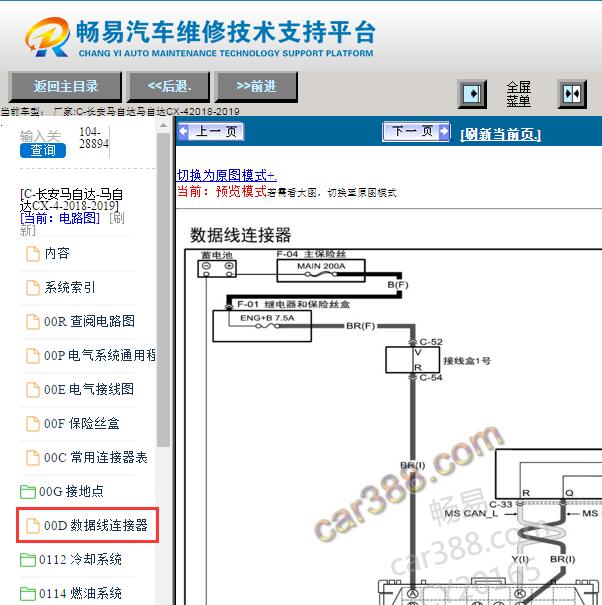 2018-2019年马自达CX-4网络通讯电路图