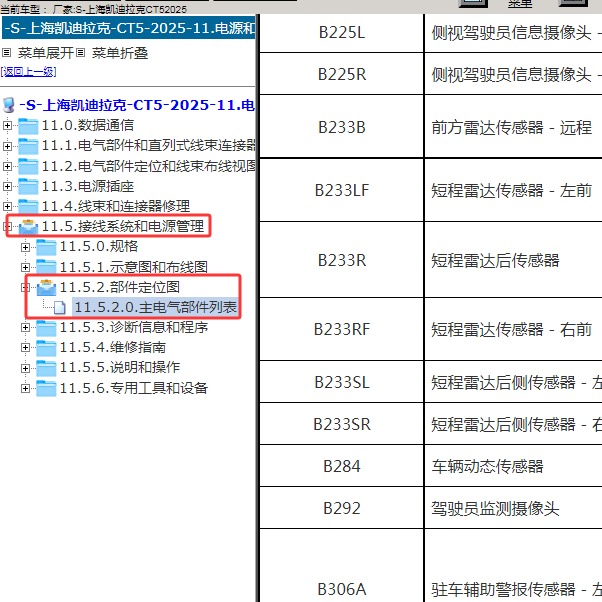 2025年上海凯迪拉克-CT5 前杠雷达位置