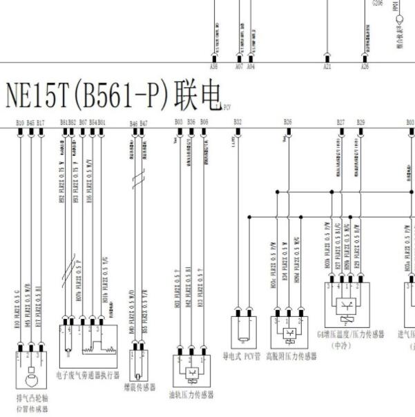 2023年长安欧尚Z6发动机涡轮增压电路图