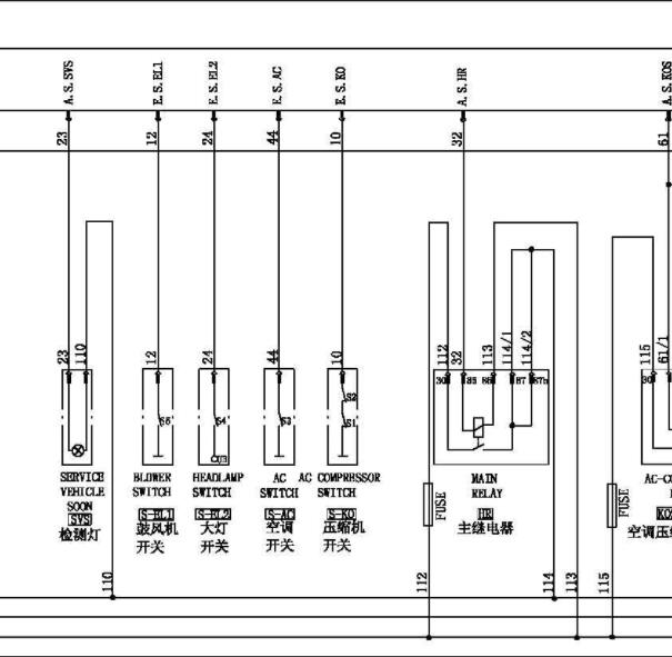 2011年东风小康 V27发动机电路图