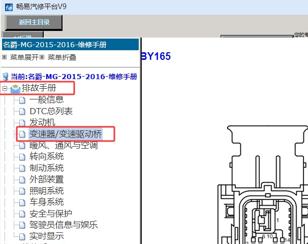 2015-2016年名爵GS锐腾变速箱针脚资料