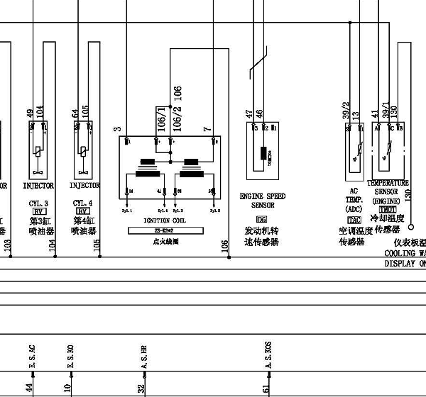 小乌龟64针发动机点火线圈电路图
