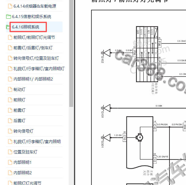 2014年长安CS75灯光电路图