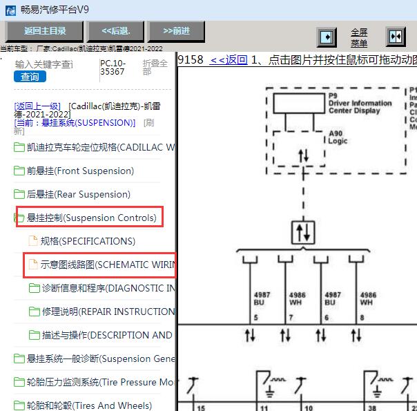 2021-2022年凯迪拉克凯雷德空气悬架电路图