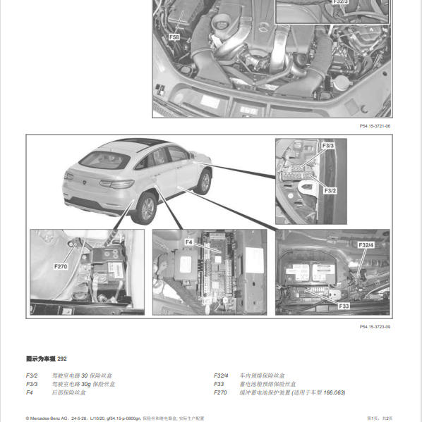 2018年奔驰GLE 320保险丝盒位置