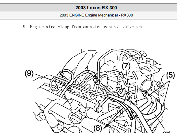 2003年雷克萨斯RX300进气歧管拆装法资料