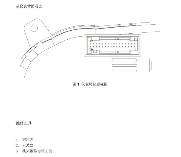 2017年长安星卡32针仪表针脚定义