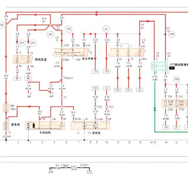 2006年奥迪A6发动机电路图