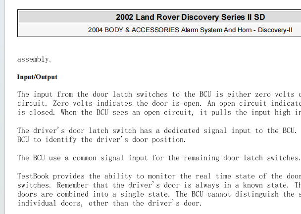 2002年路虎发现2防盗维修手册资料