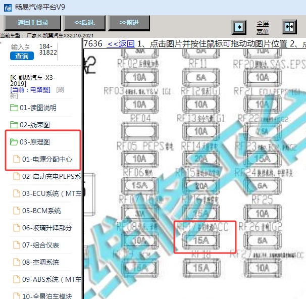 2021年凯翼X3点烟器保险丝位置
