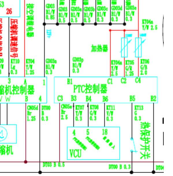 2020年瑞驰EC35 PTC加热器电路图