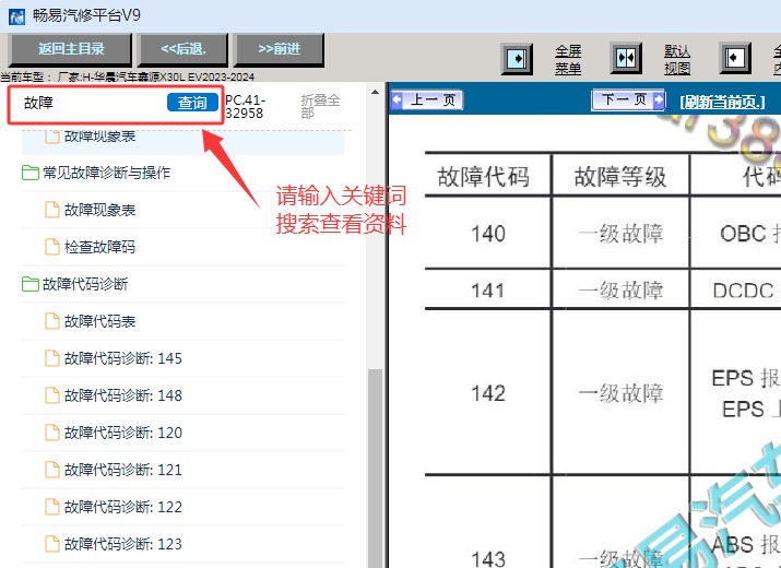 2023-2024年华晨鑫源X30L EV故障码资料
