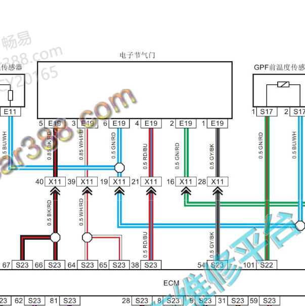 2019-2020年长安星卡DAM15KR发动机节气门电路图