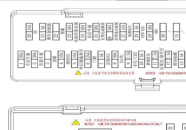 2021年比亚迪秦EV 保险丝继电器资料