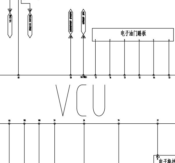 2018年长安跨越V3 EV 整车控制器电路图