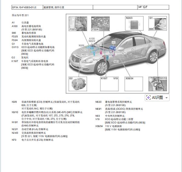 2010年奔驰S 600电瓶安装位置