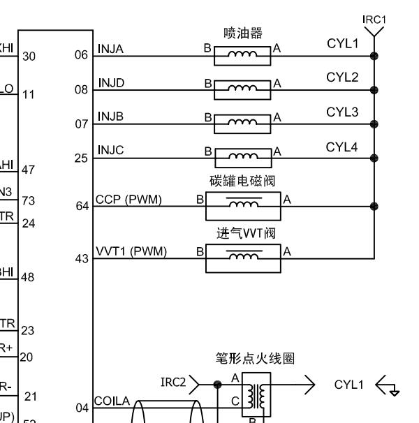 2019年江淮瑞风M3发动机碳罐电磁阀电路图