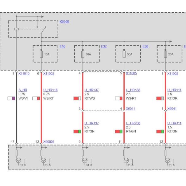 2010年宝马335发动机电脑电源电路图