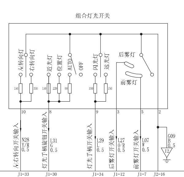 2016年中兴领主转向灯电路图