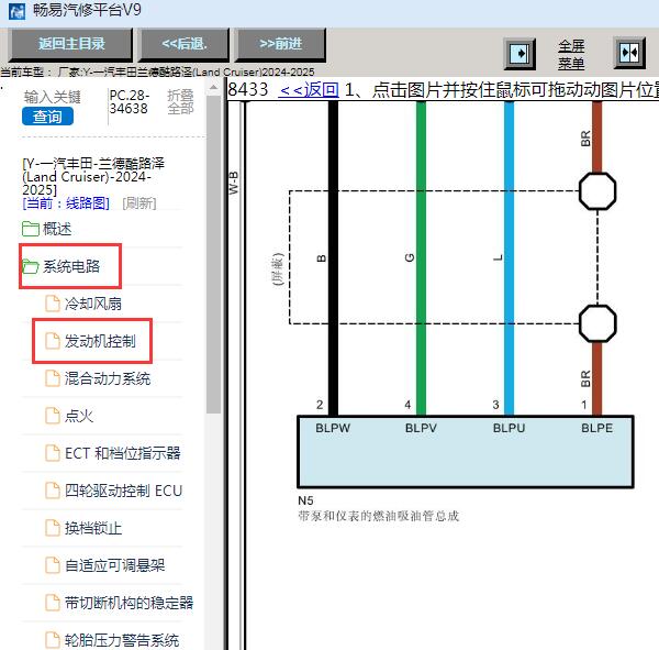 2024-2025年丰田酷路泽油表电路图