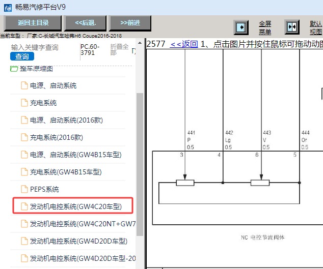 2016-2018年长城哈弗H6 Coupe 发动机节气门电路图