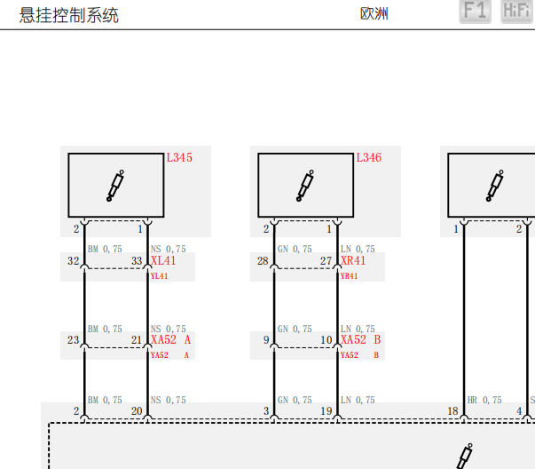 2005年法拉利F430 悬架系统电路图