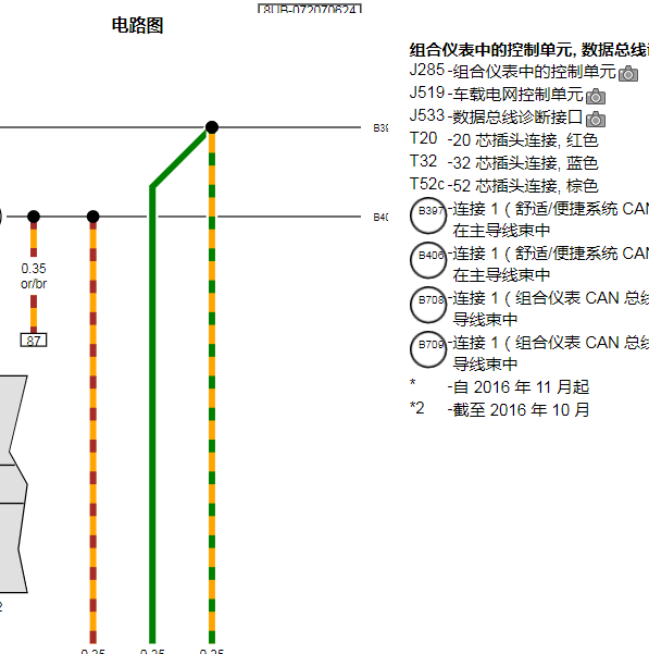 2018年奥迪Q3 仪表电路图