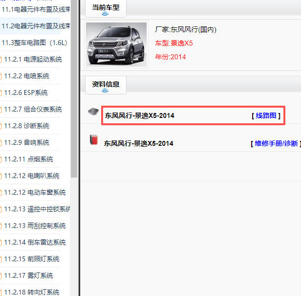 2014年东风风行景逸X5全车电路图