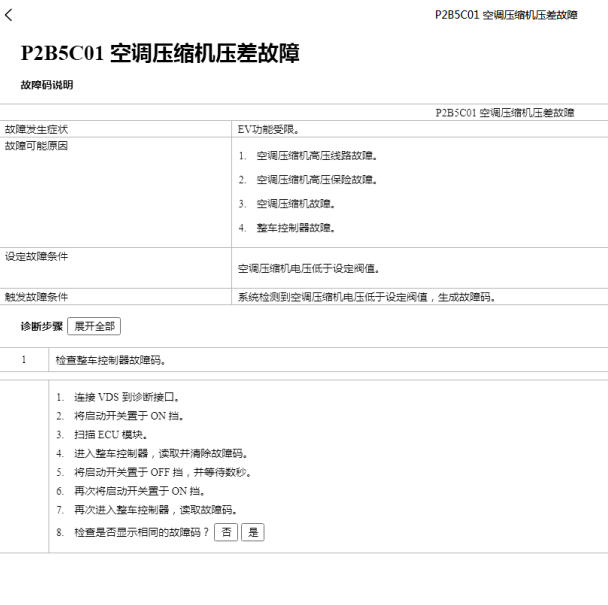 2022年比亚迪宋PLUS-DMI P2B5C01故障码诊断资料