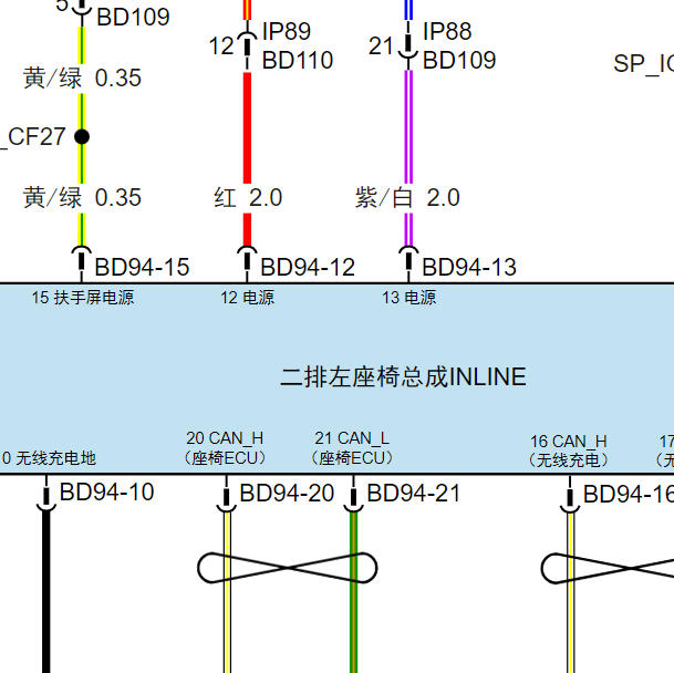 2026年岚图梦想家第二排座椅电路图