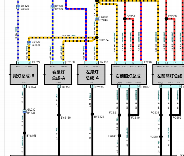 2024年智己L6 尾灯电路图