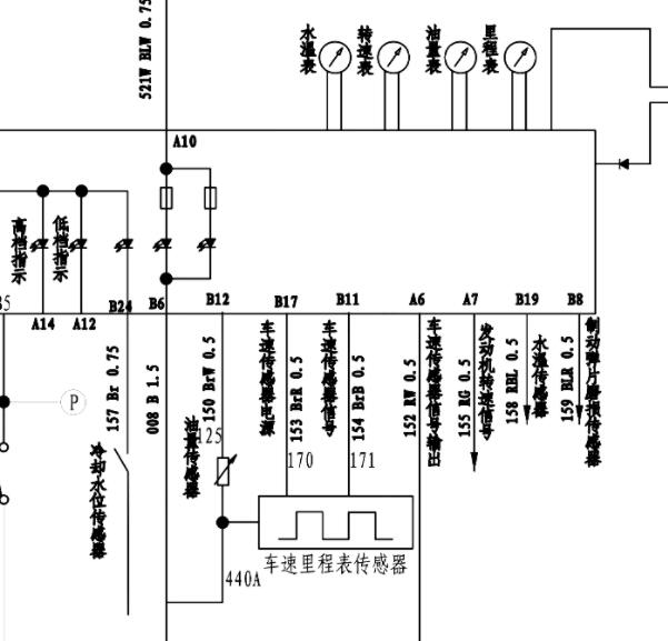 2023年东风多利卡仪表电路图