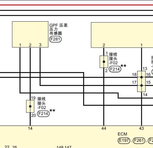 2023-2024年日产奇骏颗粒捕捉传感器电路图