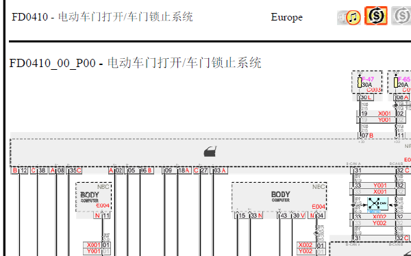 2012年法拉利FF门锁电路图资料