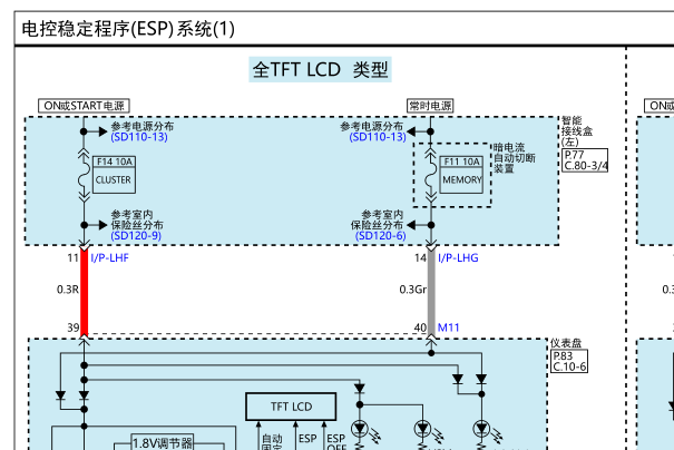 2014年现代雅科仕ESP车身稳定系统电路图资料