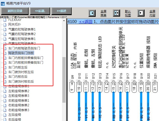 2017年保时捷帕拉梅拉门锁电路图资料