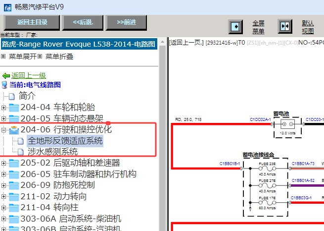 2014年路虎揽胜极光全地形模块电路图资料