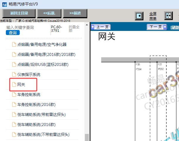 2016-2018年长城哈弗H6 Coupe 网络通讯电路图资料