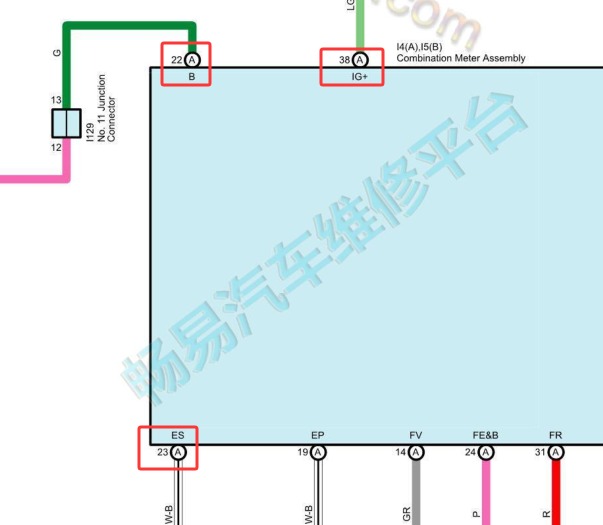 2023年丰田雷凌仪表电路图和针脚资料
