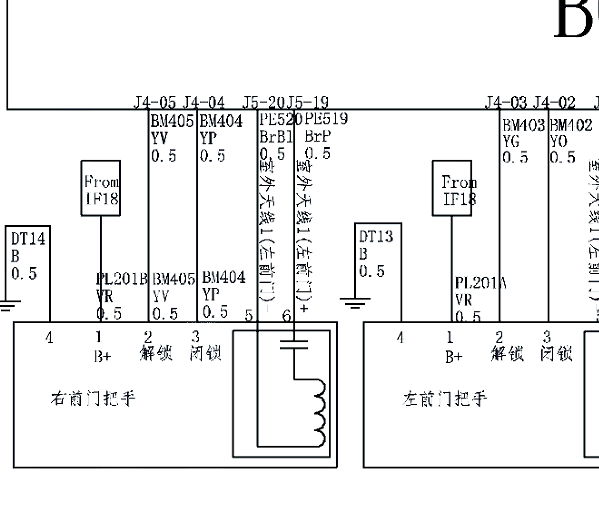 2021年东风风光IX7 车门车窗电路图