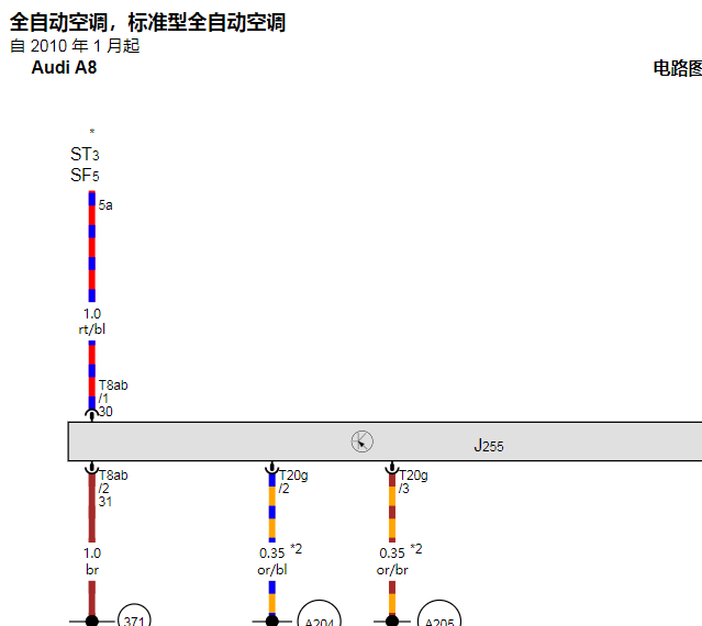 13年奥迪A8空调电路图